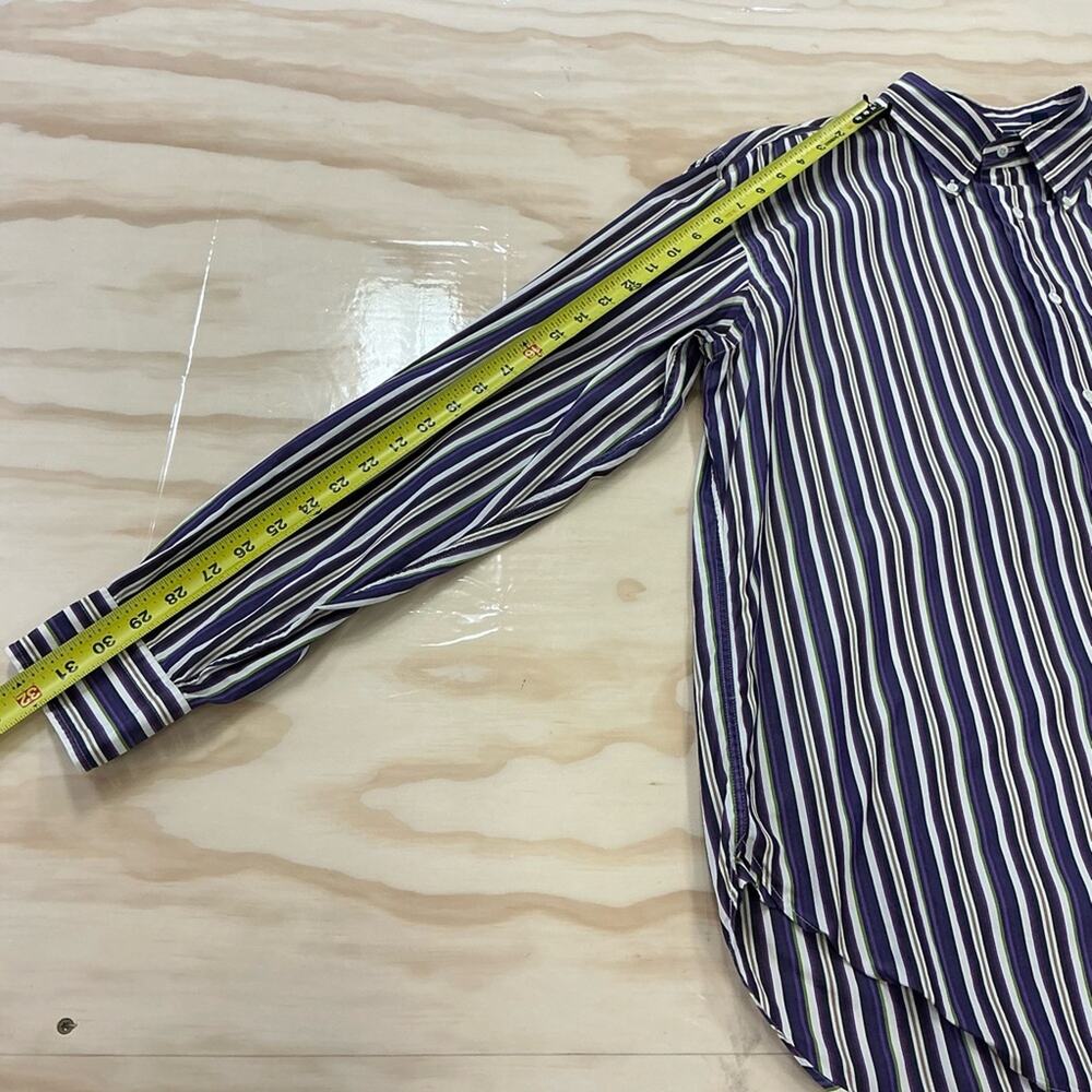Façonnable Classic Striped Button Down Shirt Purple White XL - Picture 11 of 12